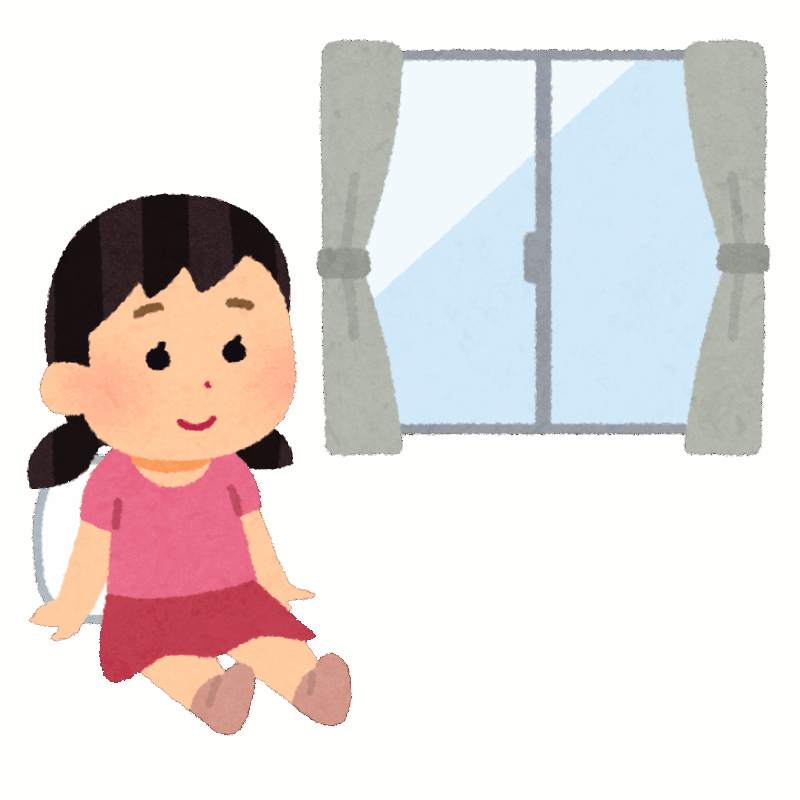 座っている女の子