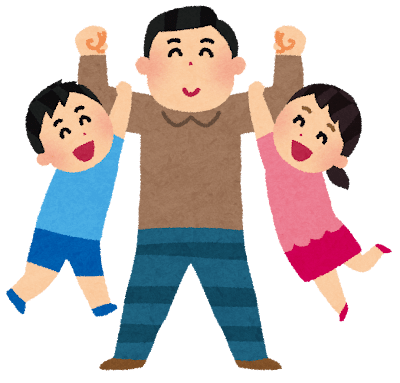 張り切るお父さんのイラスト